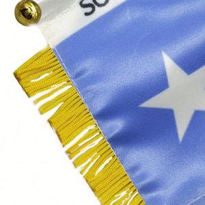 Custom SOMALIA Satin Pennant Flag Car Mini Flag <b>Banner</b> with Yellow Tassels - Product Image 5