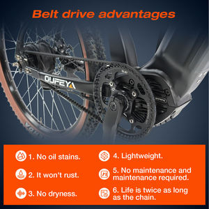 <span class=keywords><strong>Pédalier</strong></span> de vélo à entraînement par <span class=keywords><strong>courroie</strong></span> en carbone et caoutchouc - Product Image 2
