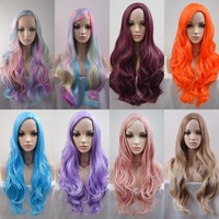 Perruque longue bouclée pour cosplay, effet volumineux, en soie haute température, 7 couleurs, blond pastel, pour femmes, vente en gros par Senmu Beauty