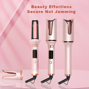 Affichage LCD de la température Fer à friser à rotation automatique Revêtement en céramique <span class=keywords><strong>Cheveux</strong></span> Waver PTC Rouleau à <span class=keywords><strong>cheveux</strong></span> magnétique Spirale rose Bigoudi - Product Image 2
