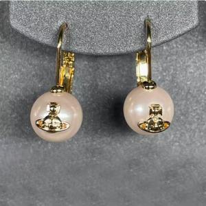 Pendientes de Saturno de Aleación con Circonita GIA de la Emperatriz Viuda Vivienne para Hombres y Mujeres, Joyería de Lujo Personalizada y Moderna - Product Image 5