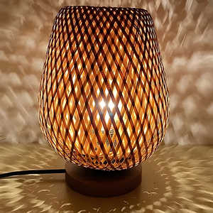 Mắt-chăm sóc phòng ngủ cạnh giường ngủ ánh sáng ban đêm tre weavingtable đèn với làm bằng tay tự nhiên cơ sở bằng gỗ - Product Image 2