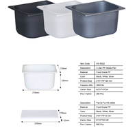 Conteneur carré transparent en plastique PP de 210*170*120 mm, emballage pour sauce, boîte à crème glacée, 3L, avec couvercle