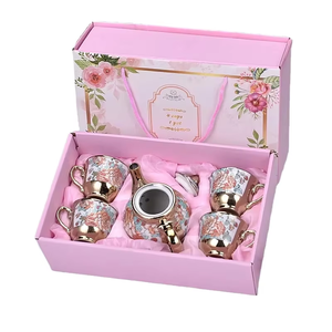 Juego de té de cerámica de estilo europeo para mujer, tazas pequeñas de café y Espresso de 4 onzas, juego de tetera y taza de flores, nuevos cuencos Matcha surtidos - Product Image 1