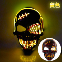 Masque facial complet en plastique, pirate à une œillette, avec cicatrice, LED lumineux rechargeable, pour Halloween, accessoires de fête sanglants, réutilisable