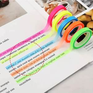 20 Rolls 0.23inch 10-Color Self-Adhesive Waterproof Fluorescent Tabs for <b>Bookmarking</b> & Organization for Students & Professionals - Product Image 2