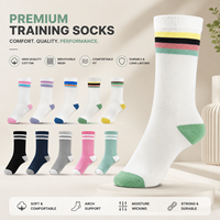 Chaussettes en coton à rayures multicolores, douces et confortables, chaussettes de sport pour l'entraînement, unisexes, pour un usage quotidien, chaussettes de sport, approvisionnement en gros