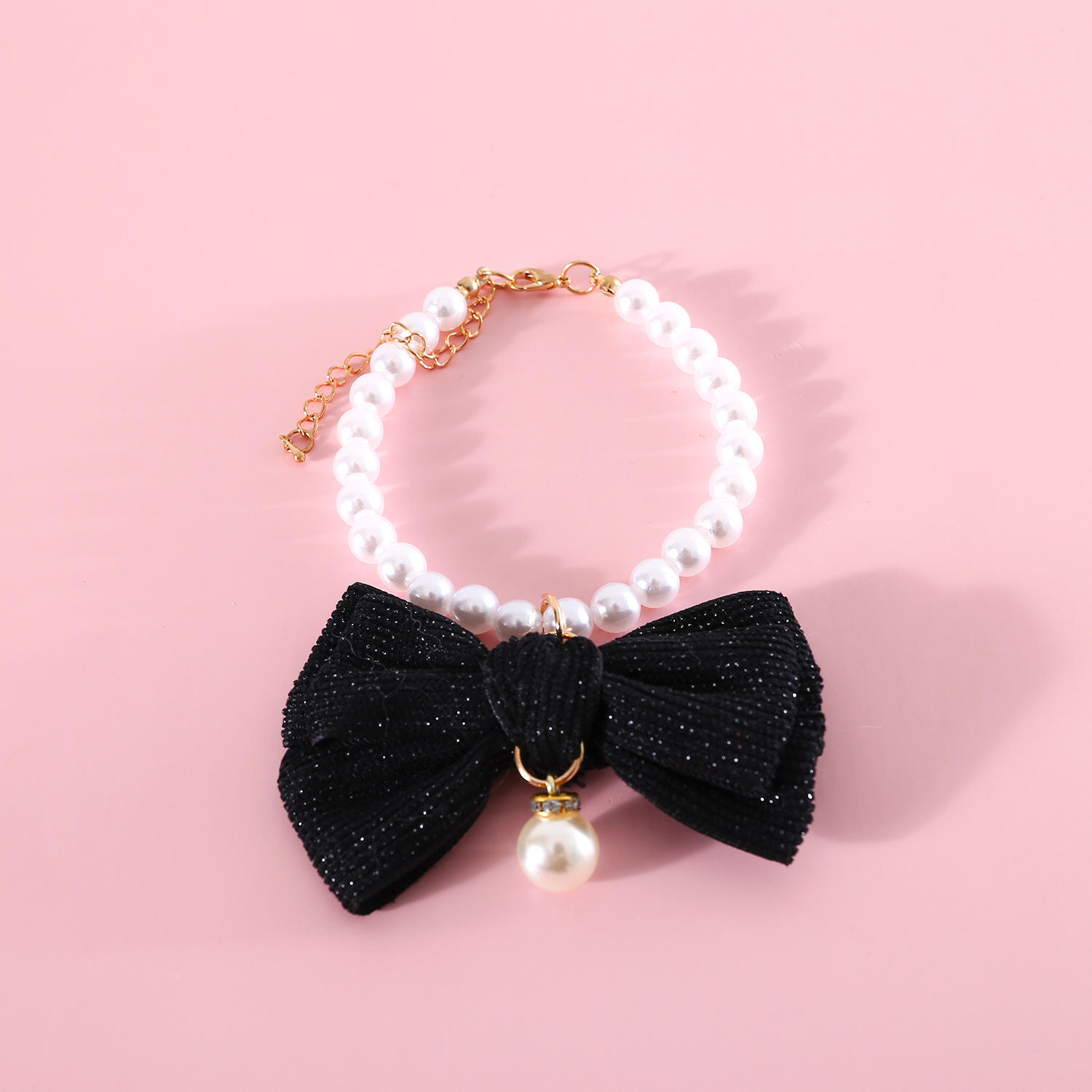 Collier perle noeud noir