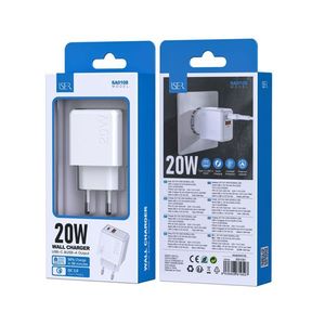 Cargador de pared de 20W con salida USB C y A, carga rápida para teléfonos y tabletas - Product Image 1
