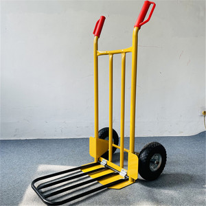 Tiger giỏ hàng hai bánh xe nặng thép công nghiệp nền tảng handcart với ngã ba cho xây dựng trang web-junchi thương hiệu - Product Image 1