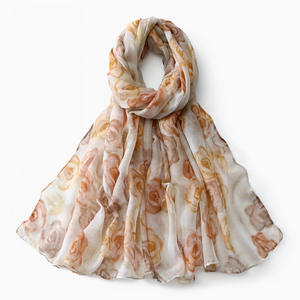 Écharpe en soie longue de <span class=keywords><strong>Bali</strong></span>, foulard pour femmes, châle, imprimé floral, protection solaire, serviette de plage, été - Product Image 1