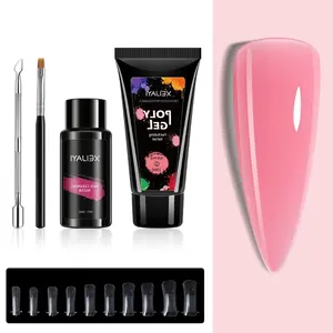 Alat Kit Gel kuku untuk ekstensi Set pembangun cepat termasuk klip kuas bentuk ganda Salon pernis seni poles Gel UV