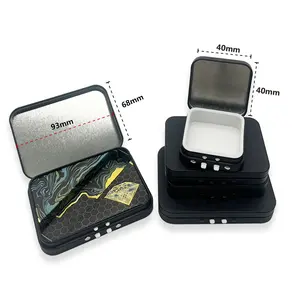 Safety Metal Tinplate Case Metal Tin Box,Rectangular Metal Tin Case for Pack with Hinged Lid