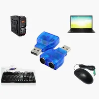 Adaptor Konverter USB2.0 Male ke Dual PS2 Female untuk Keyboard Mouse Docking Connector Adapter Dongle
