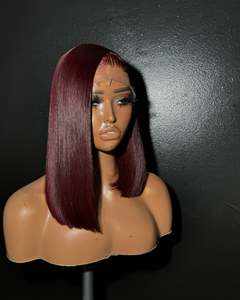 Nuevo estilo moda Bob asimétrico nuevo estilo corte A-Line Bob Peluca de cabello humano lujo en ángulo Bob encaje Frontal cierre pelucas para mujeres - Product Image 4