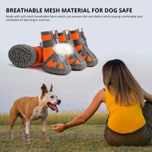4Pcs Breathable Mesh Dog Shoes Reflective Zipper Anti Slip Rubber Sole Outdoor Walking Pet Boots For Small Medium Dogs - Product Image 2