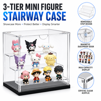 Vitrine d'exposition spacieuse en acrylique transparent avec couvercle magnétique - Rangement anti-poussière pour figurines et objets de collection