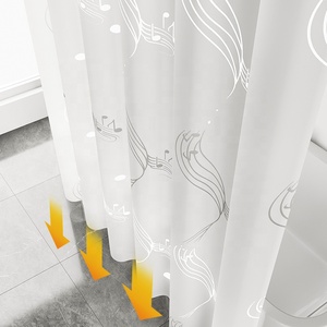Bán buôn PEVA không thấm nước 3D phòng tắm vòi sen rèm với móc giáng sinh rèm tắm - Product Image 5