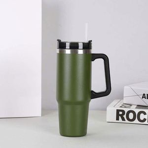Adults Stainless Steel <b>Cup</b> With 30-Ounce Thermal Insulation and Modern Design Straw - Product Image 4