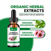 Gouttes liquides d'échinacée et de ginseng d'Amérique à marque privée, Teinture d'extrait végétal naturel, Soutien pour le bien-être immunitaire, hépatique et digestif