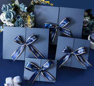 Quà tặng sinh nhật cao cấp bao bì carton <span class=keywords><strong>Folio</strong></span> đôi cửa quần áo Hộp Quà Tặng màu xanh hải quân đôi Cửa Hộp Quà Tặng - Product Image 1