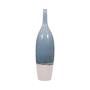Vaso in Ceramica Stile Capri con Smalto Blu, Vaso Decorativo per Fiori per Soggiorno, Camera da Letto e Arredamento Casa - Product Image 1