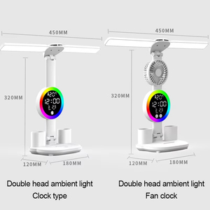 충전식 LED 테이블 램프 (시계 디스플레이, 야간등 및 독서등 기능 포함) - 가정 및 학습용 - Product Image 2