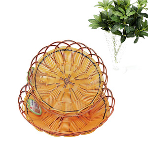 Round Imitation Rattan <b>Snack</b> Basket 30 Series Eco-Friendly Fruit Platter For Living Room KTV <b>Bar</b> Storage - Product Image 1