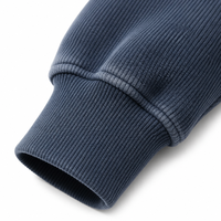 Sweat-shirt à col zippé vintage en velours côtelé personnalisé de qualité supérieure, pull ample épais 400 g/m² pour homme, style streetwear uni