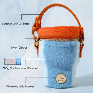 Petit <span class=keywords><strong>sac</strong></span> en cuir et flanelle Everich au design mignon et tendance pour bouteilles d'eau, gobelets et tasses <span class=keywords><strong>avec</strong></span> poignée - Product Image 2