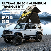 Ultradünnes Doppel-Camping-Dachzelt, Wasserdichtes Aluminium Dreieckiges Hartschalen-Autodachzelt
