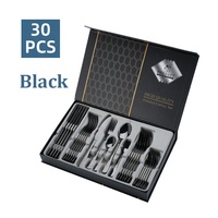 Coffret cadeau de luxe en gros 30 pièces vaisselle argenterie fourchette cuillère couteau couverts ensemble de couverts en acier inoxydable