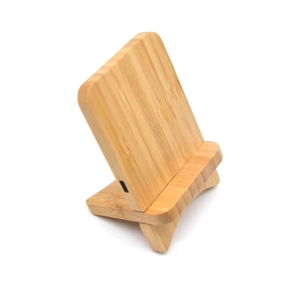 wood wireless charge stand bamboo green product wireless phone charger Best price
