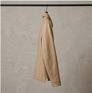 Nouvelle <span class=keywords><strong>veste</strong></span> en <span class=keywords><strong>cuir</strong></span> kaki pour femme, col à revers, bouton unique, cordon de serrage réglable, poche latérale, manteau court - Product Image 5