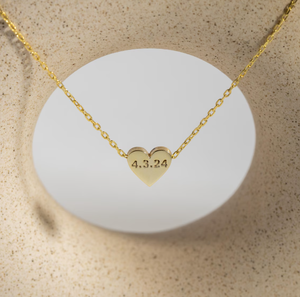 Kalung pasangan hadiah grosir Stainless Steel kalung kustom emas DIY tanggal kustomisasi pribadi hati pelat emas 18k - Product Image 4