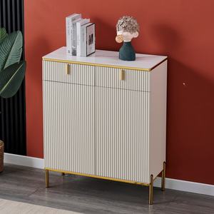 Meuble à chaussures moderne en bois blanc, meuble de salon de luxe, buffet de luxe - Product Image 5