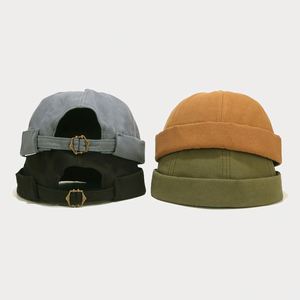 Custom logo Retro Four Seasons Cotton Docker <b>Hats</b> Blank Short Brim Docker <b>Hats</b> - Product Image 2