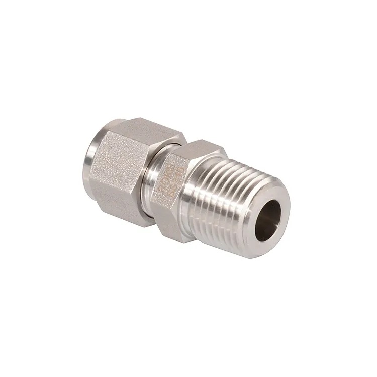 Stainless Steel 316 Straight Double Ferrule Male Connector Tube Fitting compression tube fittings