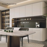 Armoire multifonctionnelle moderne en bois massif personnalisable avec portes en panneaux muraux pour la cuisine, le bureau, la salle à manger
