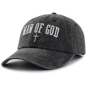 Gorra de Béisbol Bordada en 3D con Efecto Desgastado, Unisex, Retro, con Visera para Protección Solar, Motivo Cruzado, Personalizable - Product Image 1