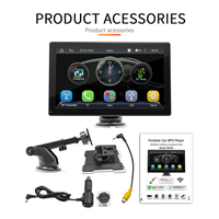 Autoradio portable sans fil 9 pouces avec Android Auto, GPS, aide au recul, écran tactile, lecteur MP5, caméra