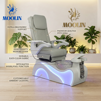 Fauteuil de pédicure électrique de luxe MOOLIN pour salon de beauté, avec massage et spa pour les ongles, pour les salons de beauté et de manucure (US/EU)