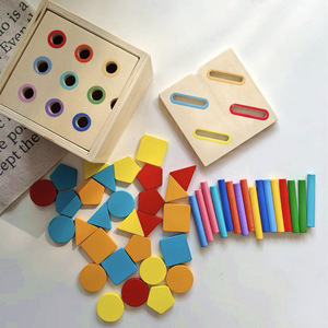 Cross-border CE Wooden Children's Montessori Multi-function Intelligence <b>Box</b> Shape CPC Coin <b>Box</b> Matching Game Education <b>Toy</b> Ages - Product Image 2