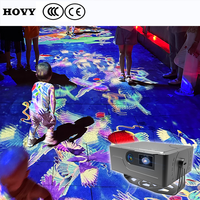 Projecteur laser interactif LCD extérieur 5500 lumens avec haut-parleur intégré, étanche, holographique 3D immersif, portable, mural/sol
