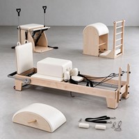 Ensemble Pilates 5 en 1 OEM, lit Cadillac Reformer en bois, équipement complet d'entraînement Pilates pour studio de yoga