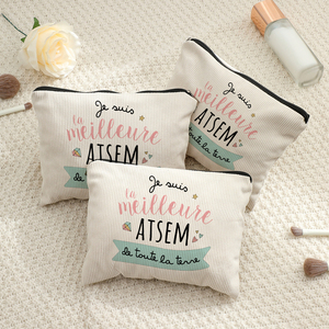Sac de maquillage personnalisé avec motif « I Am the Best Atsem in the World <span class=keywords><strong>France</strong></span> », sac de rangement de <span class=keywords><strong>voyage</strong></span> pour articles de toilette - Product Image 4