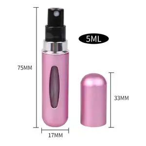 Mini lindo viaje recargable aluminio 5ml Parfum Venta caliente Perfume Spray atomizador en stock