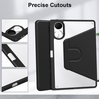 Étui pour tablette avec support rotatif à 360 degrés pour Xiaomi Redmi Pad 2 (2025) 11 pouces, style livre, rotation horizontale/verticale avec porte-stylet