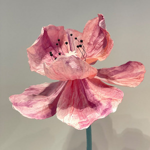 Lot <span class=keywords><strong>de</strong></span> 3 fleurs artificielles en papier roses faites à la main pour décoration murale, fenêtre ou arrière-plan <span class=keywords><strong>de</strong></span> mariage - Product Image 3