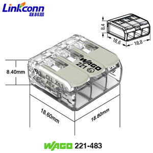 Connecteur Électrique 221 Borniers à Raccordement Rapide 1 Entrée 5 Sorties Connecteurs de Câblage Rapides - Product Image 3
